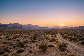 SynthID removed: Desert sunset and distant hills